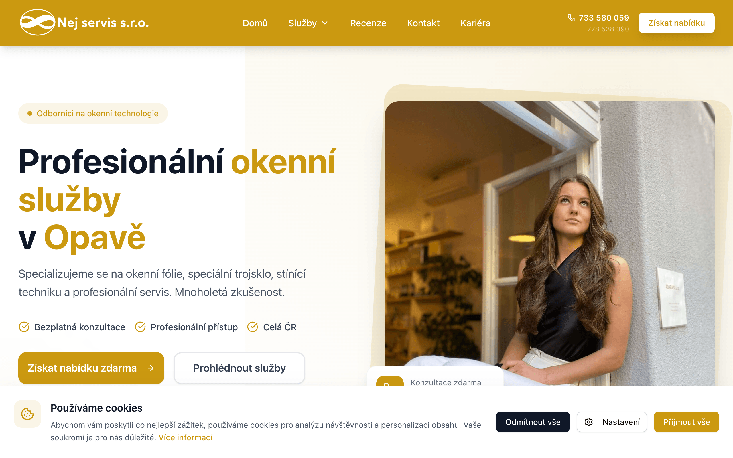 Nej servis — náhled webu