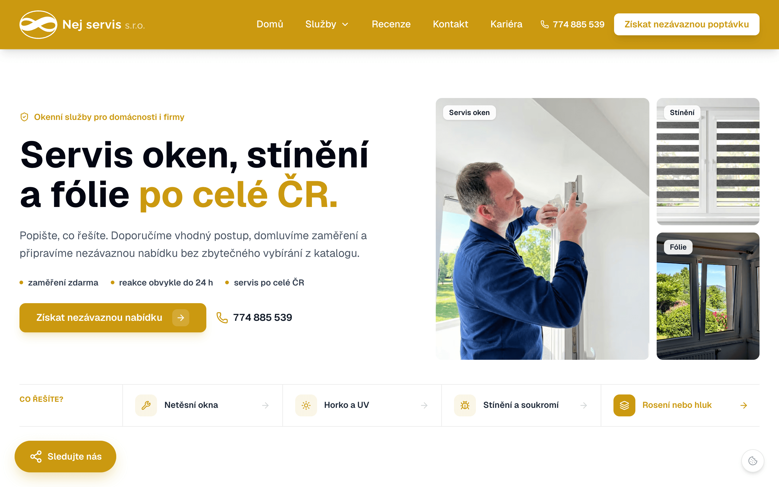 Nej servis: náhled webu