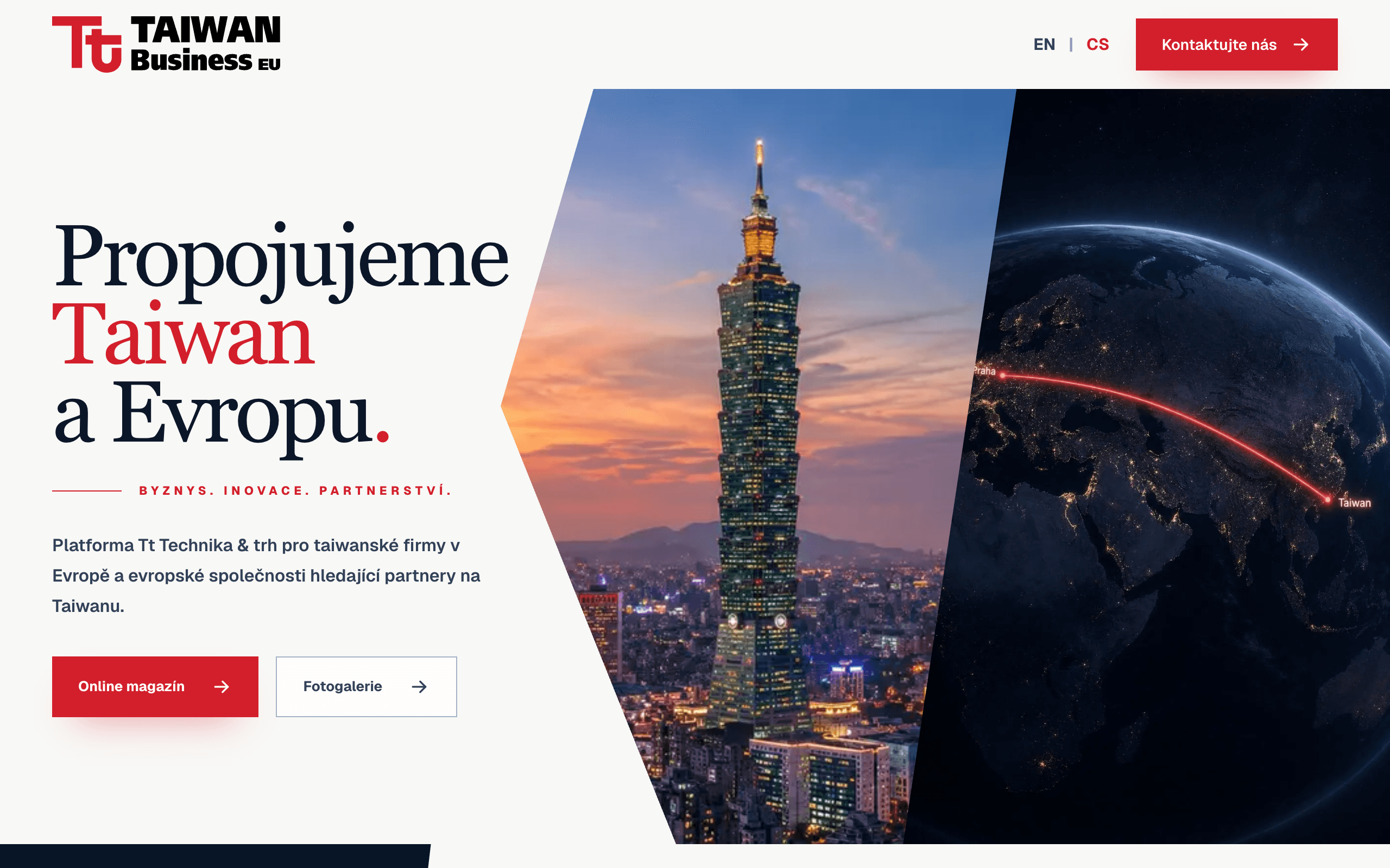 TaiwanBusiness EU: náhled webu