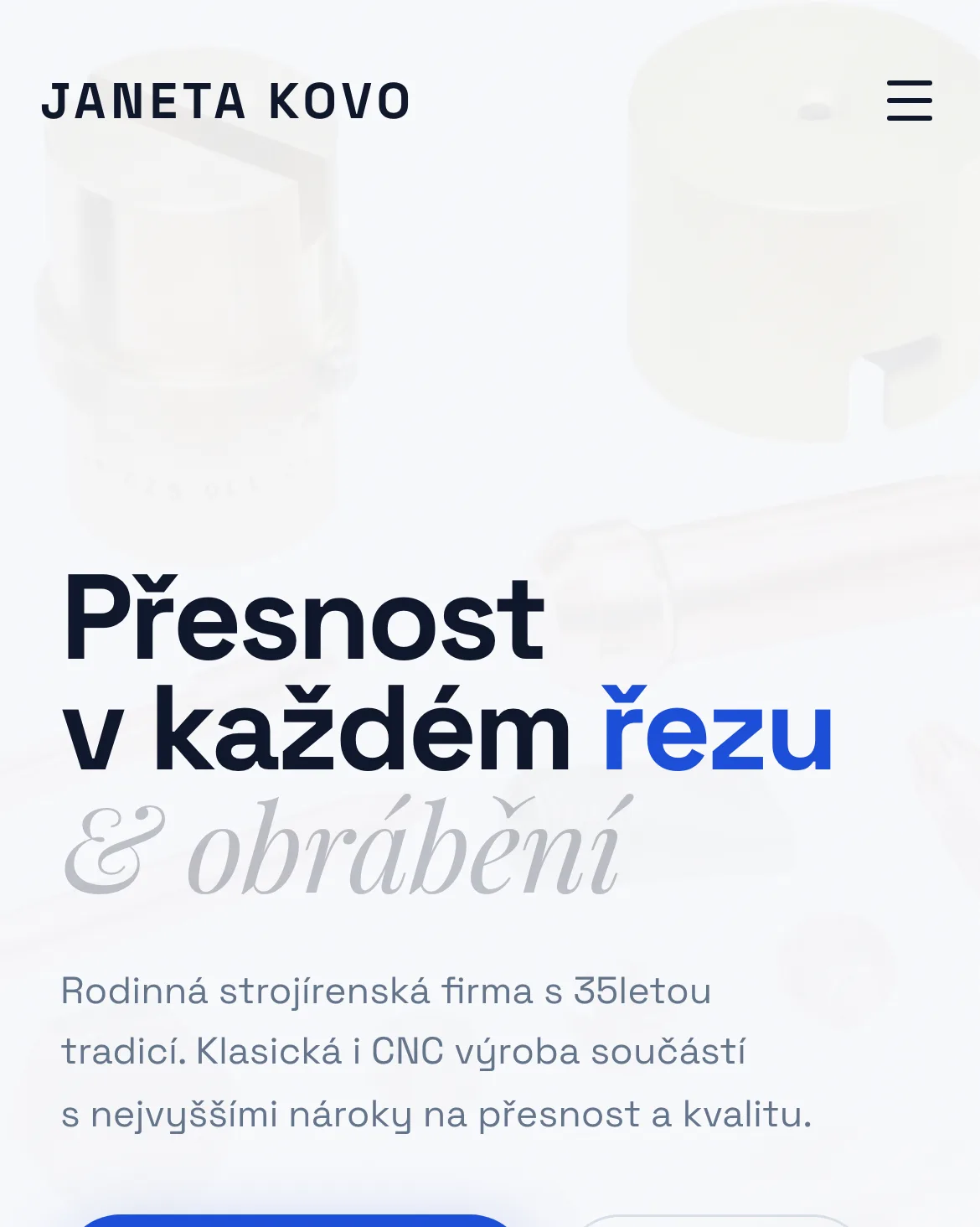 Janeta KOVO: náhled webu