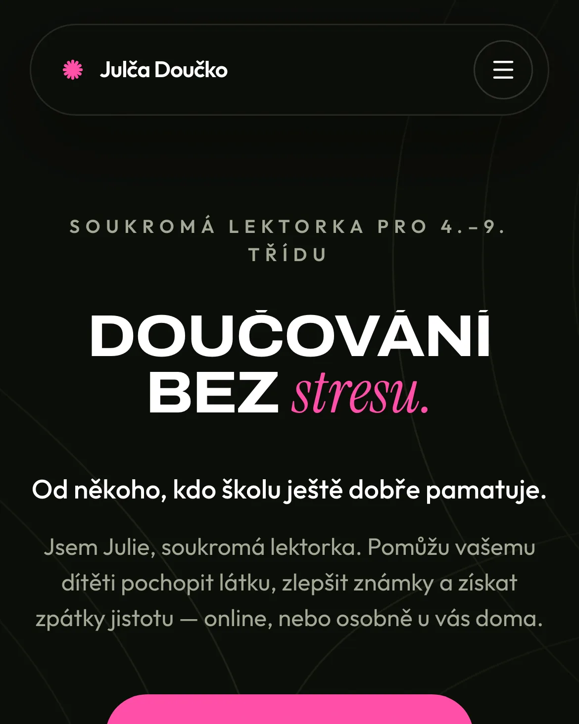 Julča Doučko: náhled webu